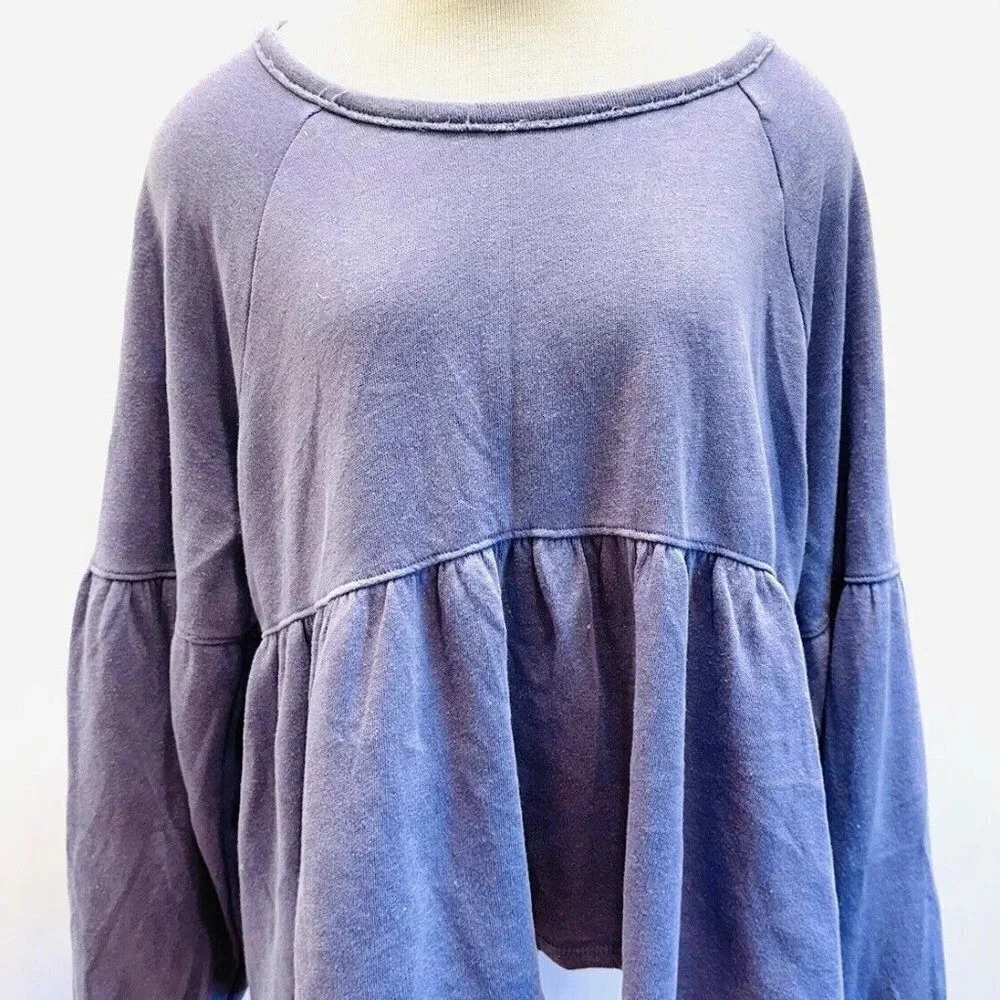 NWT SO Juniors Long Sleeve Pullover Round Neck Joey Purple Shirt Size Large